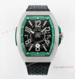 AB Factory Swiss Copy Franck Muller Men's Vanguard Racing V45 ABF Eta2824 Green Diamond Watches